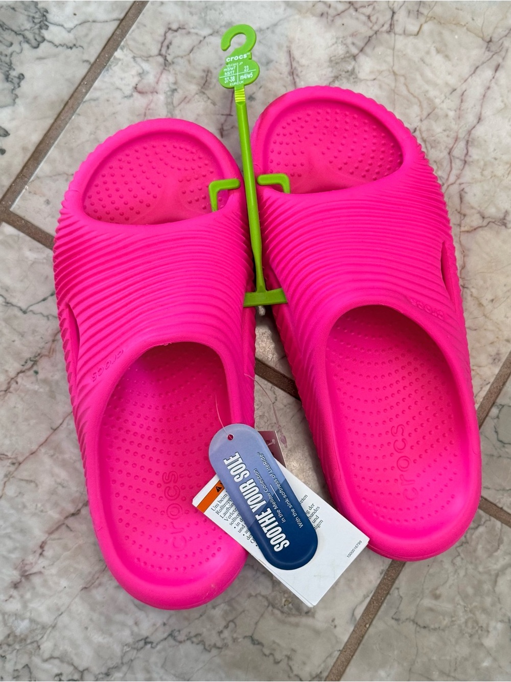 Crocs Mellow Tide Recovery Slide Sandal Women’s 7 Men’s 5 NWT LiteRide Cushion